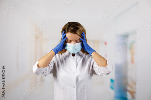 фотографія Emotional stress of overworked doctor and medical care team during covid-19 period