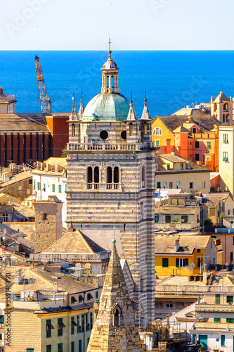 It's Architecture of the Old Port area of Genoa. Genoa is the capital of Liguria and the sixth largest city in Italy