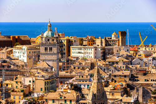 It's Architecture of the Old Port area of Genoa. Genoa is the capital of Liguria and the sixth largest city in Italy