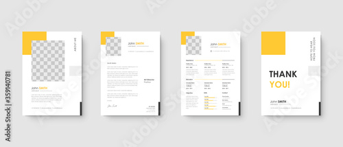 Minimalist Yellow Resume Curriculum Template Collection