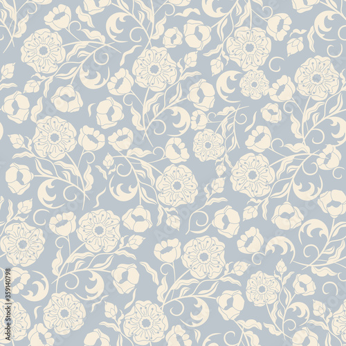 Seamless floral pattern in provence style. Endless pattern can be used for ceramic tile, wallpaper, linoleum, wrapping paper, textile, web page background