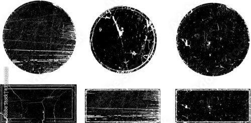 Grunge post Stamps Collection, Circles. Banners, Insignias , Logos, Icons, Labels and Badges Set . vector distress textures.blank shapes.