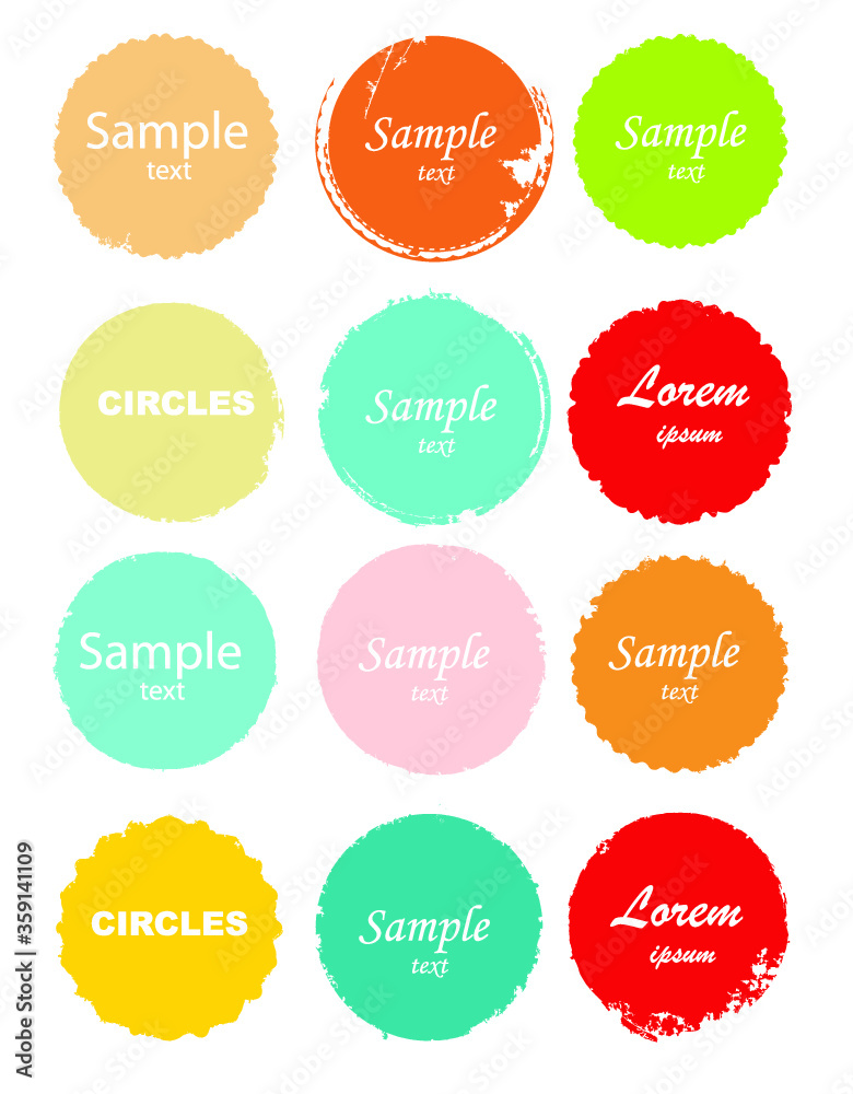 Grunge post Stamps Collection, Circles. Banners, Insignias , Logos, Icons, Labels and Badges Set . vector distress textures.blank shapes.