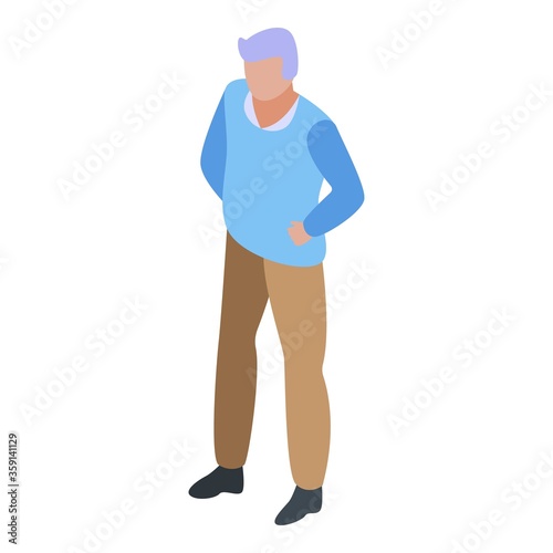 Serious grandfather icon. Isometric of serious grandfather vector icon for web design isolated on white background
