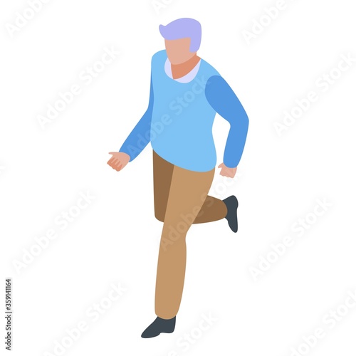 Running grandfather icon. Isometric of running grandfather vector icon for web design isolated on white background