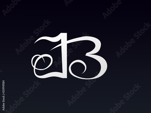3d font, Font stylization of the letters J and B. font composition of the logo. 3D rendering.