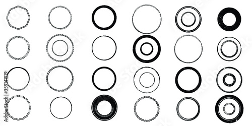 Grunge post Stamps Collection, Circles. Banners, Insignias , Logos, Icons, Labels and Badges Set . vector distress textures.blank shapes.