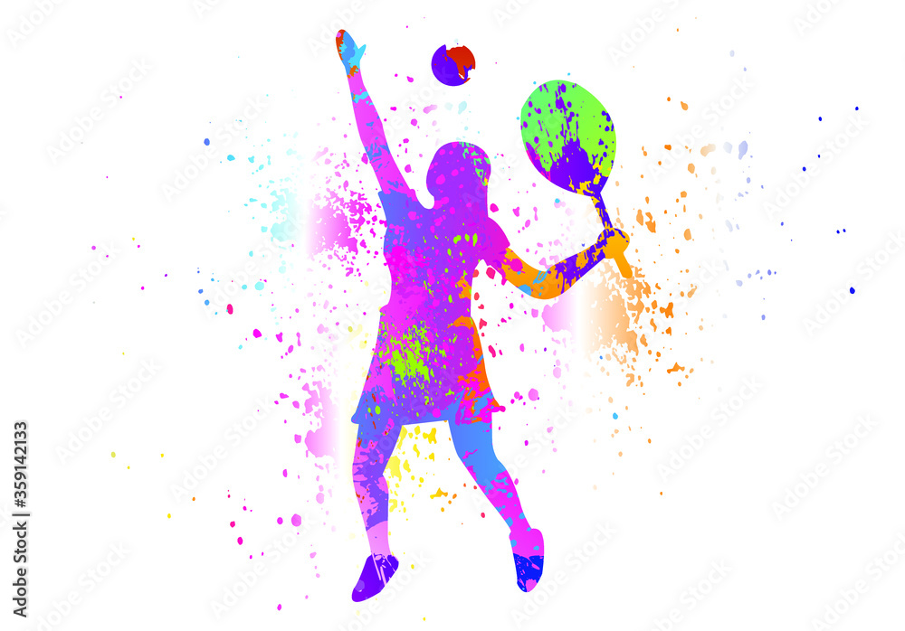 Tennis logo design. Colorful sport background. Vector illustration.