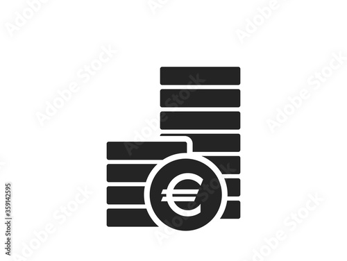 pile of euro coins icon. finance and money symbol