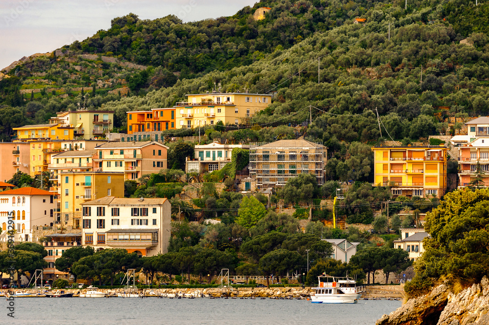 It's Architecture of Porto Venere, Italy. Porto Venere and the villages of Cinque Terre are the UNESCO World Heritage Site.