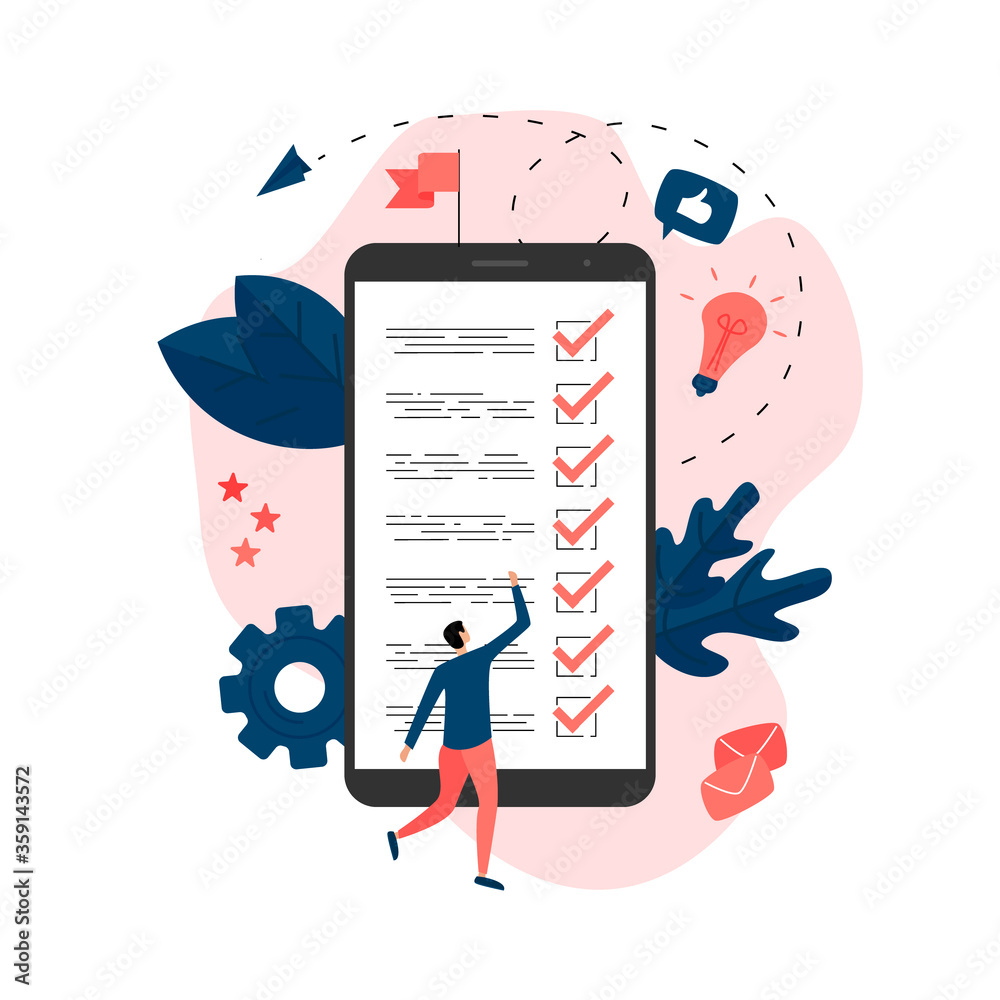 Online action plan concept with businessman. Business, time management and personal organizing concept	
