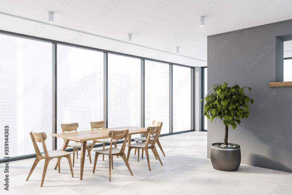 Panoramic grey dining room corner Panoramic grey dining room corner