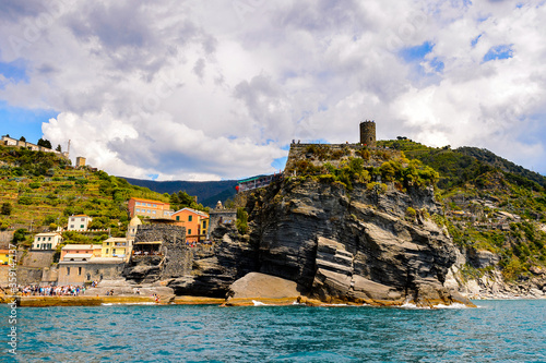 It's Stine tower of Vernazza (Vulnetia), a small town in province of La Spezia, Liguria, Italy. It's one of the lands of Cinque Terre, UNESCO World Heritage Sit photo