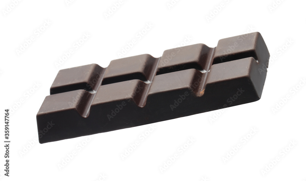 Piece of delicious dark chocolate isolated on white Piece of delicious dark chocolate isolated on white
