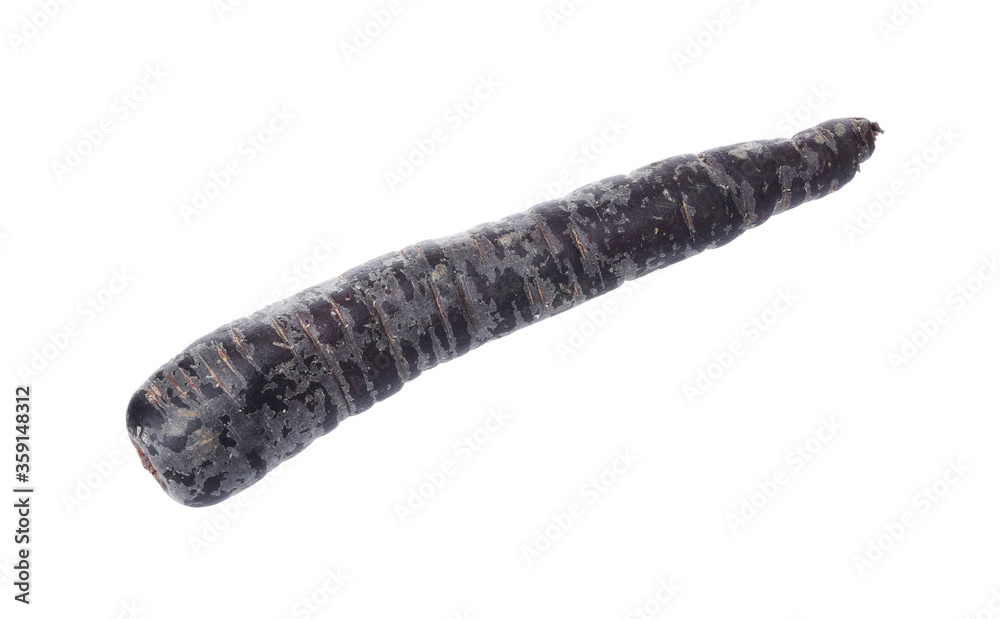 Fresh raw black carrot isolated on white Fresh raw black carrot isolated on white