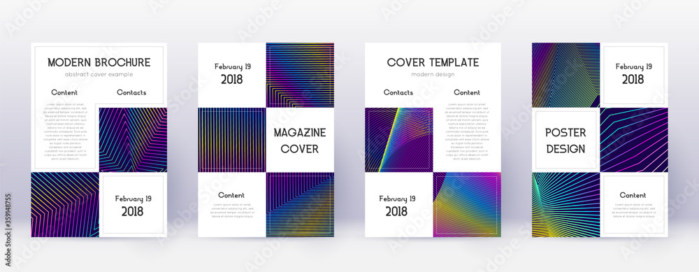 Business brochure design template set. Rainbow abs Business brochure design template set. Rainbow abs