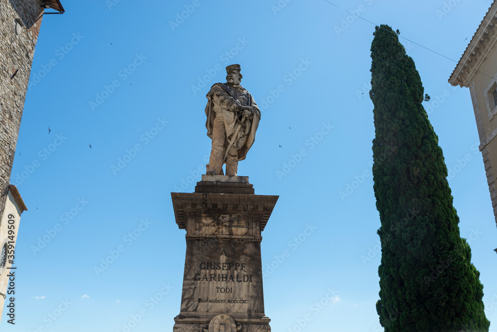 Garibaldi monument in Todi square