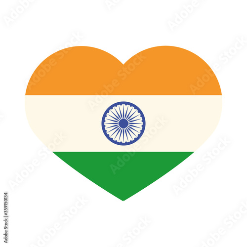 happy independence day india, flag shaped flag patriotism flat style icon
