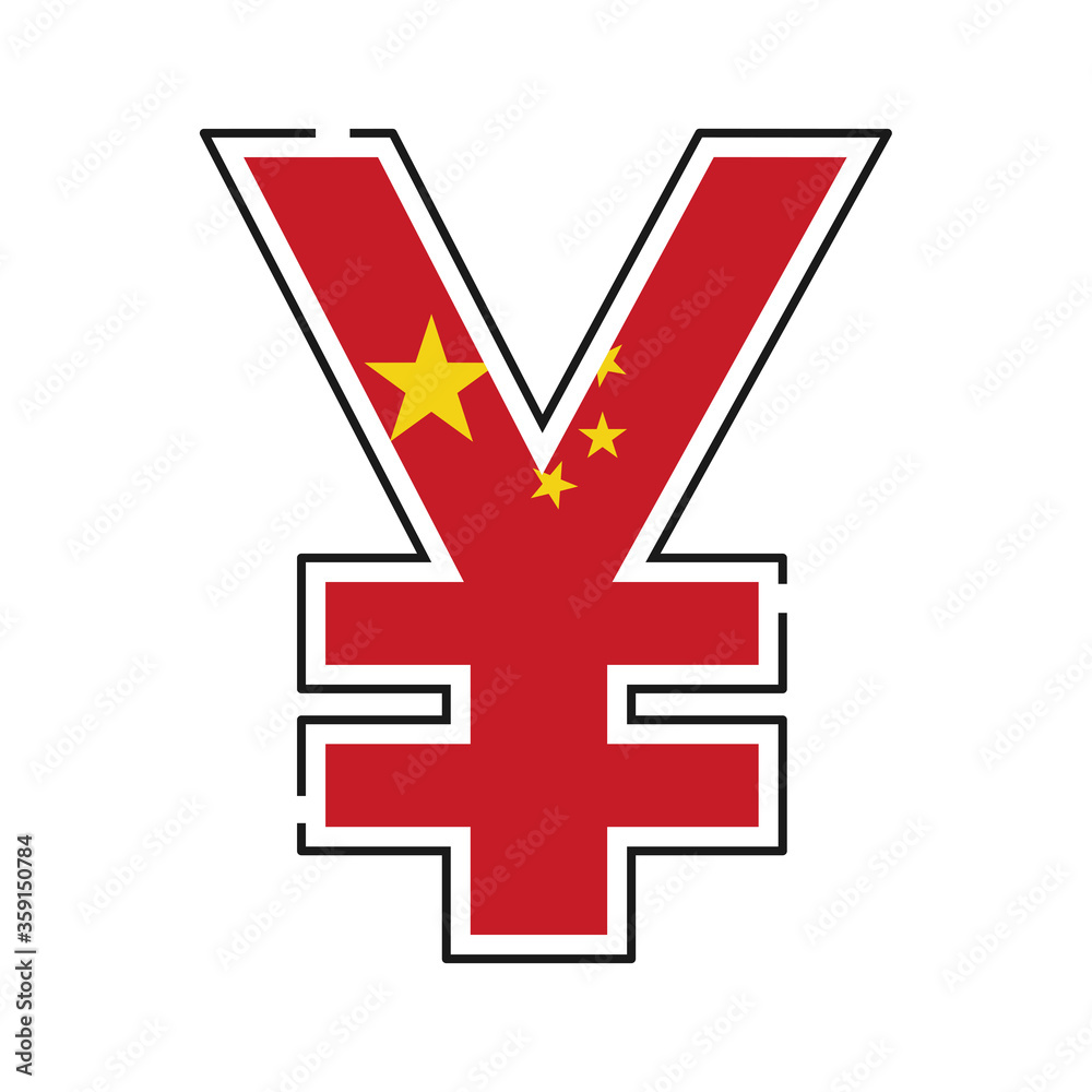 Obraz premium Yuan renminbi currency symbol vector images