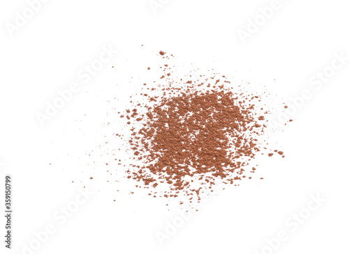 Brown natural cocoa powder on white background © New Africa