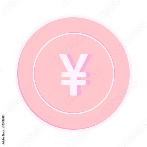 Chinese yuan coin isolated on white background. CN