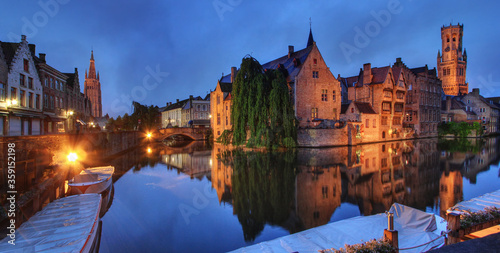 Night view of Bruges, Belgium