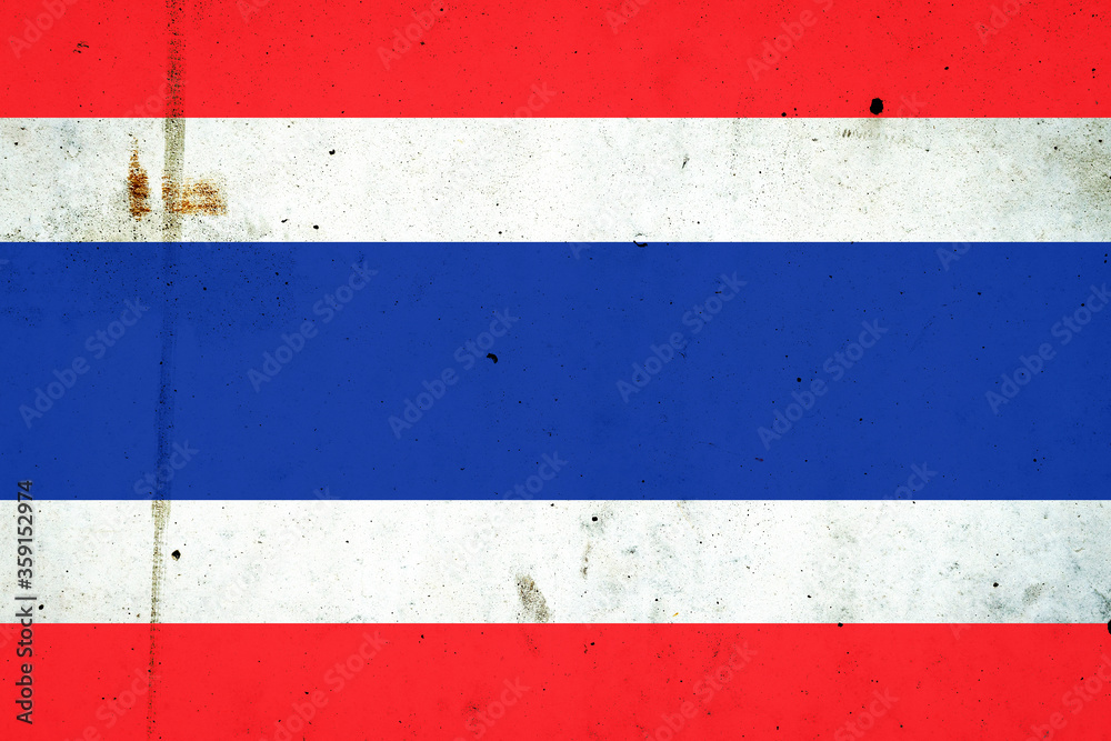Thailand flag on concrete wall. Travel. Backgrounds. F Thailand flag on concrete wall. Travel. Backgrounds. F