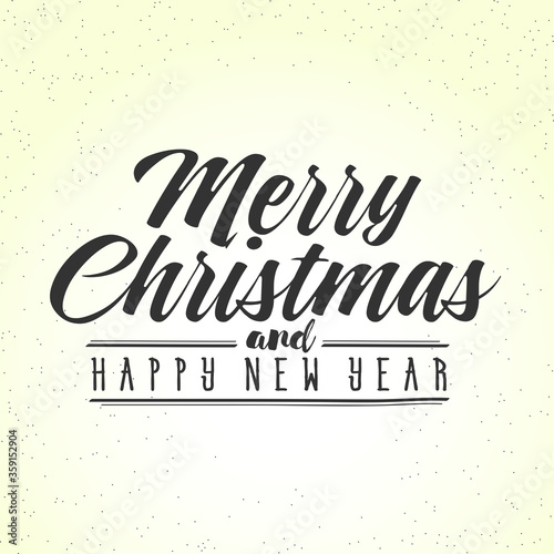 merry christmas greeting card with lettering