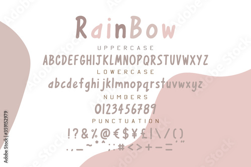Rainbow font. Childish alph...