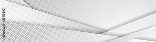 White and grey stripes abstract corporate background. Vector geometric web banner graphic design