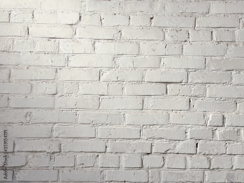 Wall from white bricks texture backdrop