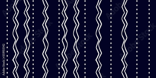 White on luxury blue color modern hand drawn pattern. For fabric and textile, wallpaper, packaging.