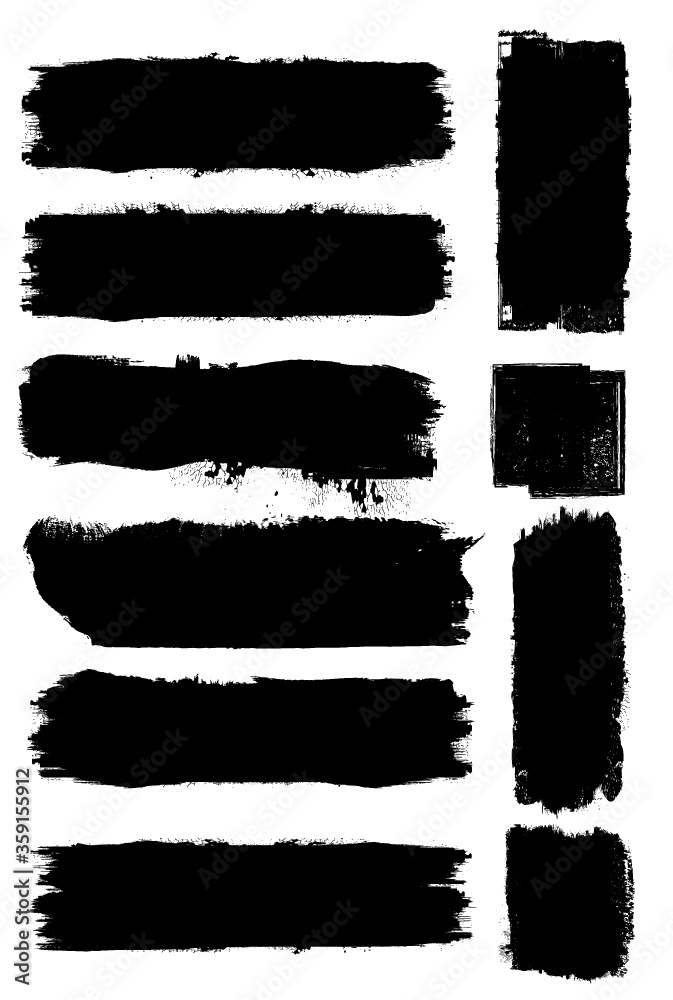 Grunge Paint Roller . Vector brush Stroke . Distressed banner . Black stripes isolated. paintbrush collection . Modern Textured shape . Dry border in Black . Bulge lines Grunge Paint Roller . Vector brush Stroke . Distressed banner . Black stripes isolated. paintbrush collection . Modern Textured shape . Dry border in Black . Bulge lines