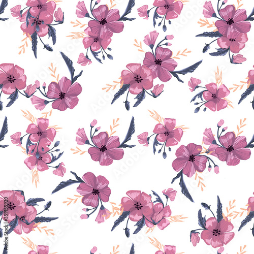 Fashionable cute pattern in native popies  flowers. Flower seamless background for textiles, fabrics, covers, wallpapers, print, gift wrapping or any purpose