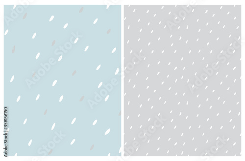 Wallpaper Mural Cute Abstract Spots Seamless Vector Pattern. White Irregular Brush Lines on a Light Gray and Pastel Blue Backgrounds. Lovely Pastel Color Doodle Print. Funny Infantile Style Repeatable Backdrop. Torontodigital.ca