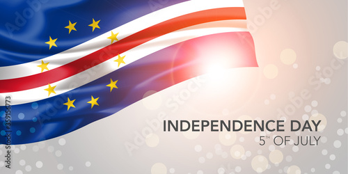 Cape Verde happy independence day vector banner, greeting card