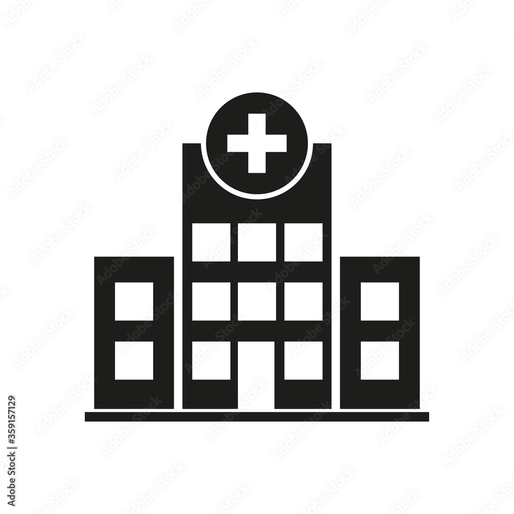 Hospital icon. Simple vector illustration on a white background Hospital icon. Simple vector illustration on a white background