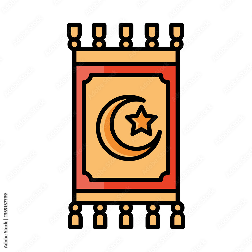traditional carpet culture eid mubarak islamic religious celebration line and fill icon traditional carpet culture eid mubarak islamic religious celebration line and fill icon