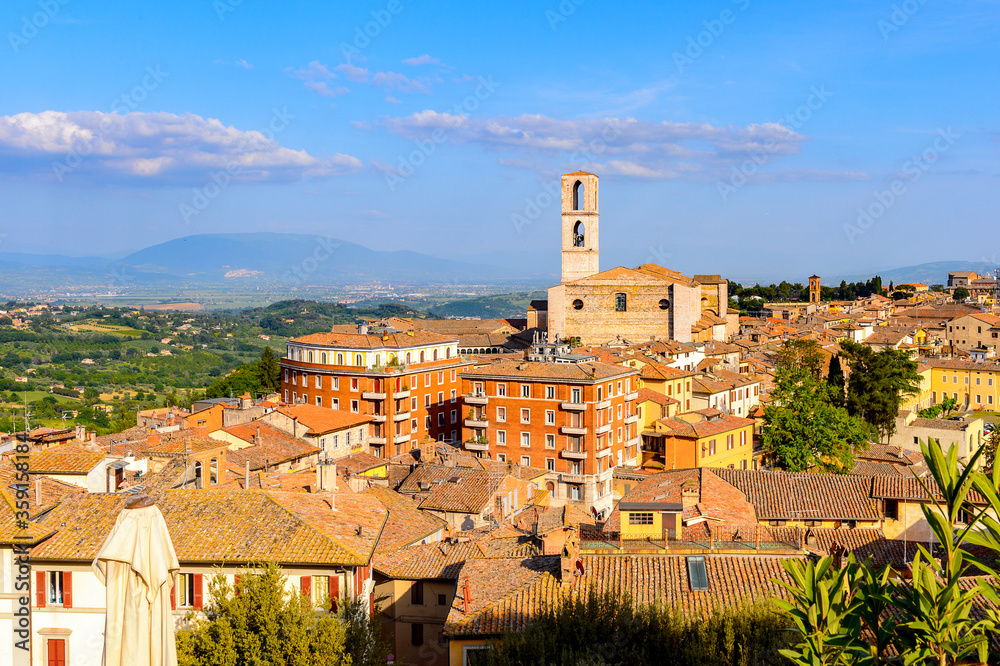 It's Panorama of Perugia, Umbria, Italy