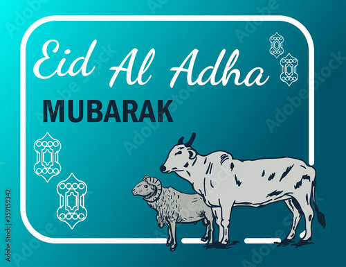 Eid al adha mubarak background vector illustration