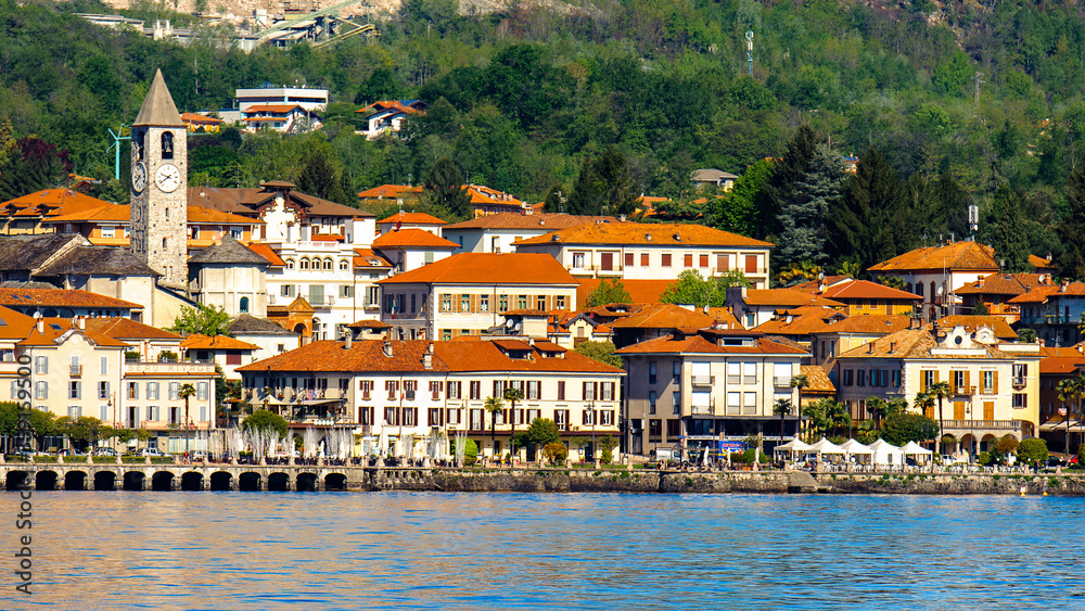 It's Town on the coast of the Lago Maggiore (Big Lake), Piedmont, Italy