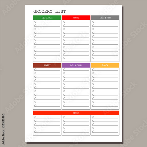 grocery list planner