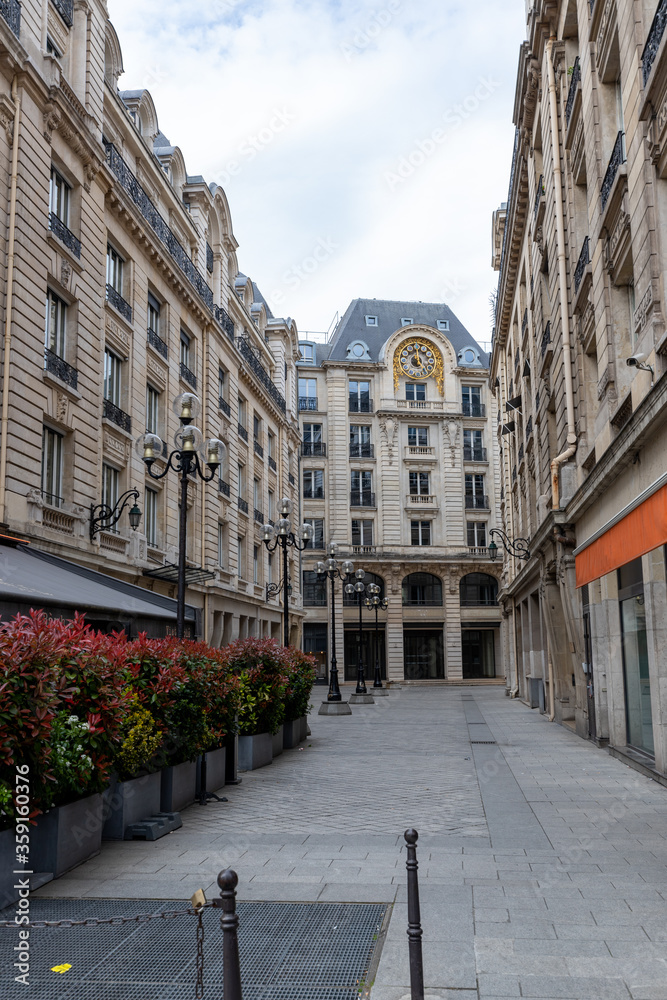 Courtyard in Paris surrounded with historic houses