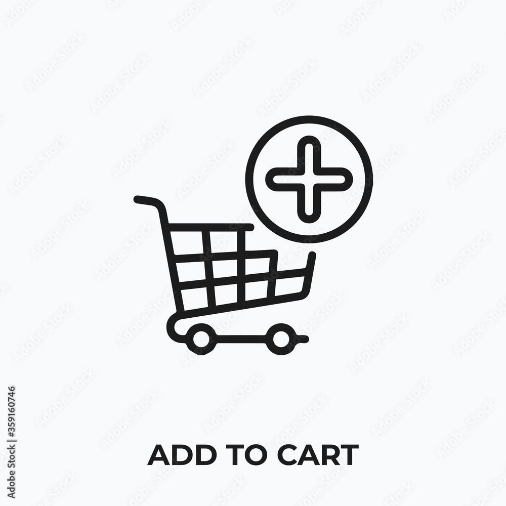 add to cart icon vector. add to cart sign symbol.