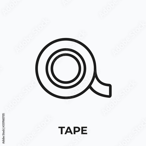 tape icon. tool vector symbol. Linear style sign for mobile concept and web design. tape symbol illustration. Pixel vector graphics - Vector	
