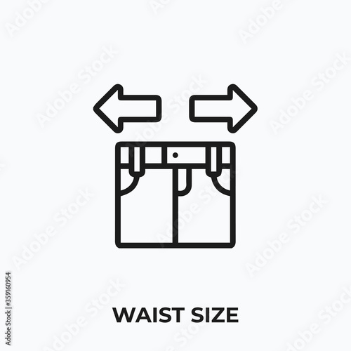 waist size icon vector. waist size sign symbol.