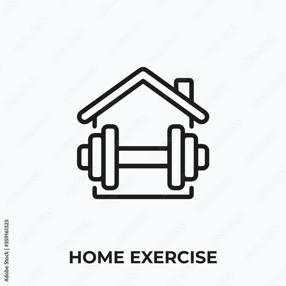 home exercise icon vector. home exercise sign symbol. home exercise icon vector. home exercise sign symbol.