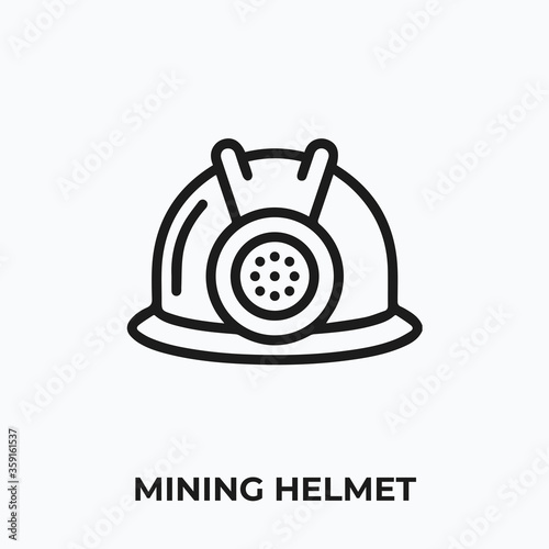 mining helmet icon vector. mining helmet sign symbol.