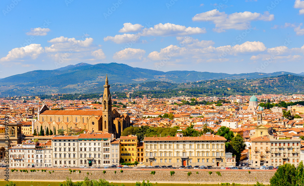 Touristic historic centre of Florence, Italy