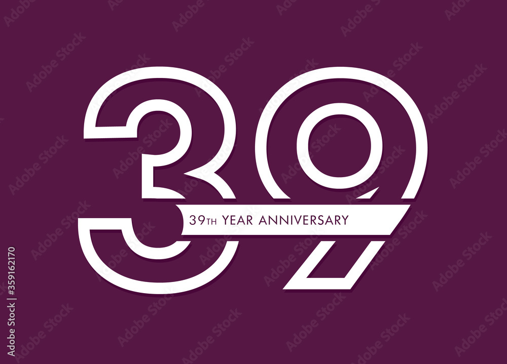 39 years anniversary image vector, 39th anniversary celebration logotype 39 years anniversary image vector, 39th anniversary celebration logotype